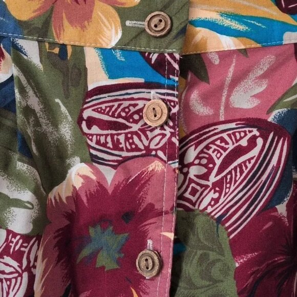 Vintage Lucia Floral Midi Skirt With Buttons Size 12 - Picture 8 of 8